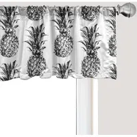 Abakuhaus Ananas raamvalletje, gordijnvalletje voor keuken en slaapkamer met tunnelzoom, 137 cm x 30 cm, zwart grijs wit