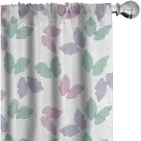 Abakuhaus dahlia – gordijnen 2-delige set 75x175 cm – microvezel – halfdonker – roze/blauw