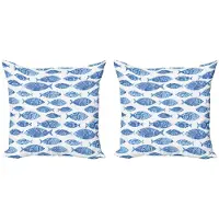 Abakuhaus Blauwe kussenhoezen – 2x40x40 cm – Dubbelzijdig digitaal bedrukt – rits
