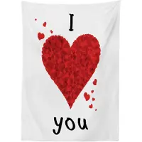 Abakuhaus Tafelkleed – Tafeldoek 140x170 cm – Wit/Rood, satijnachtig