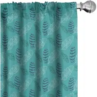 Abakuhaus Feder Gordijnen – 2x75x245 cm – Microfaser – Donker Seafoam Blauw