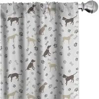 Abakuhaus Hondenliefhebbers Gordijnen – 2x75x245 cm – Mikrofaser – Umber Beige
