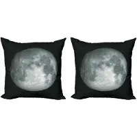 Abakuhaus Galaxie Kussenhoes – 2x40x40 cm – Dubbelzijdig bedrukt – Microvezel grijs/zwart