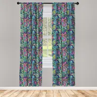 Abakuhaus Voorhangen – Navy-Blush Vintage Paisley – 2x75x225 cm – microvezel – halverdonkerend