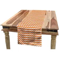Abakuhaus herfst-tafel-loper – 40 x 180 cm – oranje-wit, wasbaar op 40°C