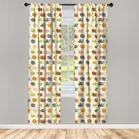 Abakuhaus Kindergordijnen – 2x75x175 cm – dierenprint crème meerkleurig