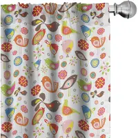 Abakuhaus – Gordijnen 2x75x175 cm – Veelkleurig vogelmotief