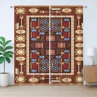 Abakuhaus Rustiek gordijn uit het Midden-Oosten, ruitvormig ontwerp, met lussen en haken voor de slaapkamer, 280 x 225 cm, meerkleurig