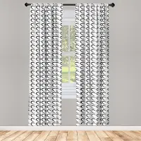 Abakuhaus – zwart-wit raamgordijnen – 2-paneelset 75x245 cm – halfschaduw, roedezak