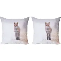Abakuhaus Vos Decoratiekussen – Kussenhoes 2-pack – Bruin-Wit