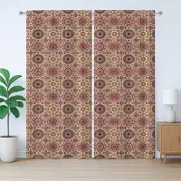 Abakuhaus Marokkaans rustiek gordijn, Boheemse flora, slaapkamergordijn met lussen en haken, 280 x 225 cm, meerkleurig