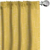 Abakuhaus Abstracte Squircles – Gordijnen – 2x75x225 cm – mosterdgeel/wit