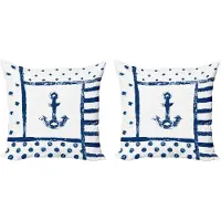 Abakuhaus Anker Kussenhoes Set – 2x 40x40 cm – Grunge Boat Navy – Dubbelzijdig bedrukt
