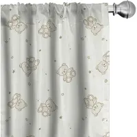 Abakuhaus beige gordijnen – 2x75x245 cm – microvezel – halfdonkerend – sterrenpatroon