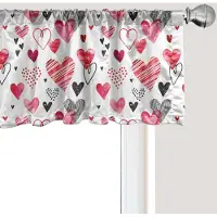 Abakuhaus Valentijnsgordijnvalletje, gordijnvalletje voor keuken en slaapkamer met tunnelzoom, 137 cm x 45 cm, roze-zwart-wit