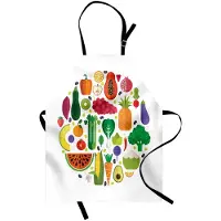 Abakuhaus Groente-kookschort – gezonde, verse ingrediënten, vegetarisch, lekker en natuurlijk; in hoogte verstelbaar, machinewasbaar, geen vervaging, veelkleurig