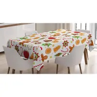 Abakuhaus peperkoekmannetje tafelkleed – 140x170 cm – Rood/Wit, wasbaar
