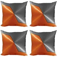 Abakuhaus Kussenhoezen Set 4x 45x45 cm – Dubbelzijdig – Oranje/Grijs