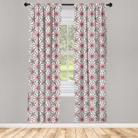 Abakuhaus Geometrische raamgordijnen – 2-panelen 75x175 cm – Rood/Zwart/Wit