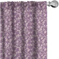 Abakuhaus Bloemen Gordijnen – 2x75x225 cm – microvezel – lichtpaars