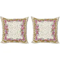 Abakuhaus Kussenhoes-Set 2x40x40 cm – Dubbelzijdige digitaaldruk – Crème/Multicolor, Rits