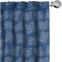 Abakuhaus – Gestippelde Vierkanten Gordijnen – 2-delige set – marineblauw/wit – 75x245 cm