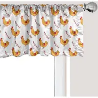 Abakuhaus Kippenraamvalletje, gordijnvalletje voor keuken en slaapkamer met tunnelzoom, 137 cm x 30 cm, Oranje Donkerroze