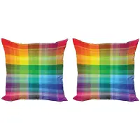 Abakuhaus Regenboog Kussenhoezen 2x50x50 – Dubbelzijdig – Multicolor