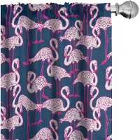 Abakuhaus Flamingo gordijnen – 2-delige set 75x175 cm – roze/donkerblauw