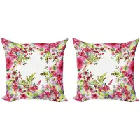 Abakuhaus waterverf-bloemen kussenhoes – Set van 2x50x50 cm – dubbelzijdig