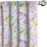 Abakuhaus Voorhangen – Botanische Weide – 2x75x175 cm – Limoengroen/Babyroze