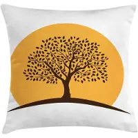 Abakuhaus Bladeren Kussenhoes – Boom des Levens Botanie – 45×45 cm – Wit/Oranje