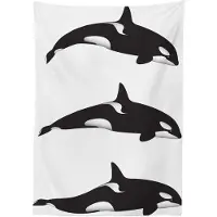 Abakuhaus Tafelkleed Orca zwart-wit 140x240 cm – Wasbaar