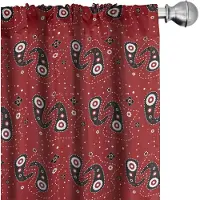 Abakuhaus 2-delige set voorhangen – gebloemd Ruby & wit, 75x245 cm
