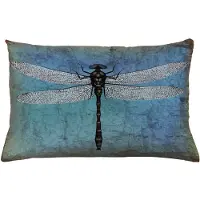 Abakuhaus Grunge Kussenhoes – Libellen Turkoois/donkerblauw – 65x40 cm