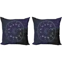 Abakuhaus Astrologie Decoratieve kussenhoezen – 2x40x40 cm – Dierenriemrad – Donkerblauw/Wit