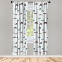 Abakuhaus Autogordijnen – 2-panelen 75x245 cm – Blauw/Bruin/Burgund