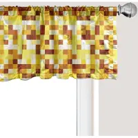Abakuhaus Abstracte raamvalance, gordijnvalance voor keuken en slaapkamer met tunnelzoom, 137 cm x 45 cm, pastelgeel paprika