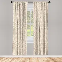 Abakuhaus Bloemen Gordijn – 2-delig 75×175 cm – Microvezel, met roedegleuf – Perzik Groen Roze