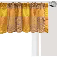 Abakuhaus Etnische raamvalance, gordijnvalance voor keuken en slaapkamer met tunnelzoom, 137 cm x 45 cm, Oranje Violet
