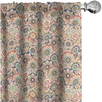 Abakuhaus Geometrische gordijnen – 2-delige set microvezel gordijnen, veelkleurig, halverduisterende gordijnen, 75x225 cm