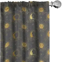 Abakuhaus Maansstralen Gordijnen – 2x75x175 cm – Microvezel – 6,5 cm Roedezak