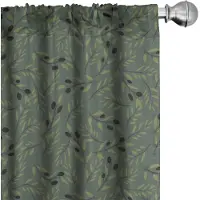 Abakuhaus olijfgroene gordijnen 2x75x225 cm – microvezel, halverduisterend