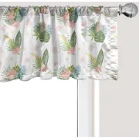 Abakuhaus Philodendron raamvalletje, gordijnvalletje voor keuken en slaapkamer met tunnelzoom, 137 cm x 45 cm, Reseda Green Blush