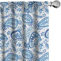 Abakuhaus Paisley gordijnen – 2x75x245 cm – microvezel blauw/wit