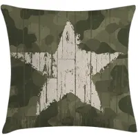 Abakuhaus Kussenhoes Grunge-Ster Groen – 40x40 cm – Wasbaar, Dubbelzijdig