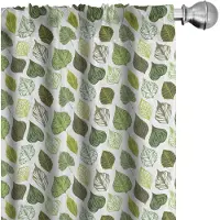 Abakuhaus Bladeren Voorhangen – Gordijnen – Groen, Lichtgroen – 2×75×225 cm – 100% microvezel