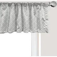 Abakuhaus Grijze geometrische raamvalance, gordijnvalance voor keuken en slaapkamer met tunnelzoom, 137 cm x 45 cm, grijs en wit