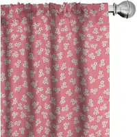 Abakuhaus Landhuisgordijnset 2x75x225 cm – microvezel, turkoois/roze/wit