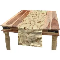Abakuhaus beige tafelloper 40x225 cm – digitaal bedrukt, wasbaar